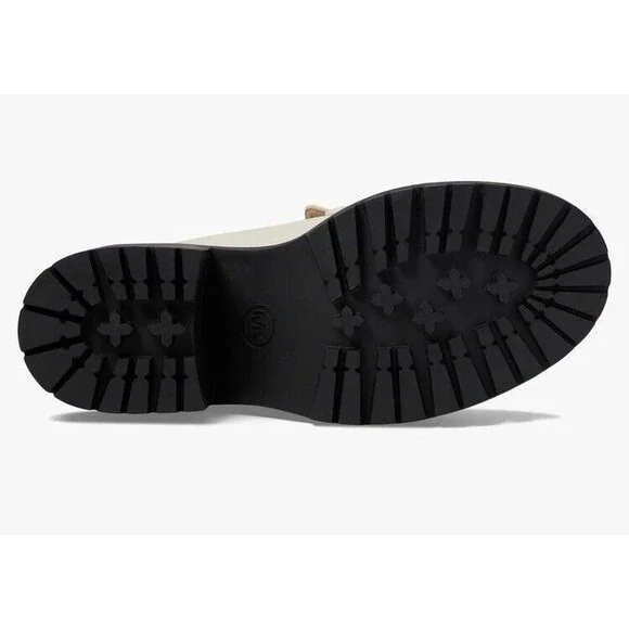 Michael Kors Rocco Block Heeled Loafer Leather LT Cream 9.5 - Picture 5 of 7